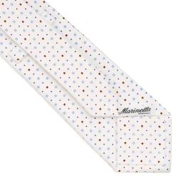 CRAVATTA SARTORIALE CLASSICA IN SETA BIANCA Microfantasia fiore