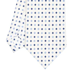 CRAVATTA SARTORIALE CLASSICA IN SETA BIANCA Microfantasia fiore