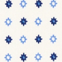 CRAVATTA SARTORIALE CLASSICA IN SETA BIANCA Microfantasia fiore