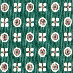 CRAVATTA SARTORIALE CLASSICA IN SETA VERDE SCURO Microfantasia fiore