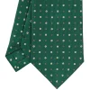CRAVATTA SARTORIALE CLASSICA IN SETA VERDE OLIVA Microfantasia fiore