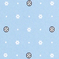 CRAVATTA SARTORIALE CLASSICA IN SETA AZZURRA Microfantasia fiore