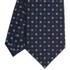 CRAVATTA SARTORIALE CLASSICA IN SETA BLU SCURO Microfantasia fiore