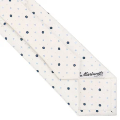 CRAVATTA SARTORIALE CLASSICA IN SETA BIANCA Microfantasia fiore