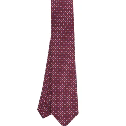 CRAVATTA SARTORIALE CLASSICA IN SETA BORDEAUX Microfantasia fiore