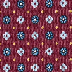 CRAVATTA SARTORIALE CLASSICA IN SETA BORDEAUX Microfantasia fiore