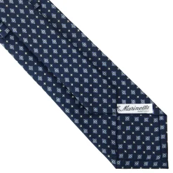 CRAVATTA SARTORIALE CLASSICA IN SETA BLU SCURO Microfantasia fiore
