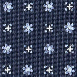 CRAVATTA SARTORIALE CLASSICA IN SETA BLU SCURO Microfantasia fiore
