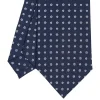 CRAVATTA SARTORIALE CLASSICA IN SETA BLU SCURO Microfantasia fiore