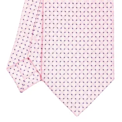 CRAVATTA SARTORIALE CLASSICA IN SETA ROSA Microfantasia fiore