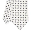 CRAVATTA SARTORIALE CLASSICA IN SETA BIANCA Microfantasia fiore