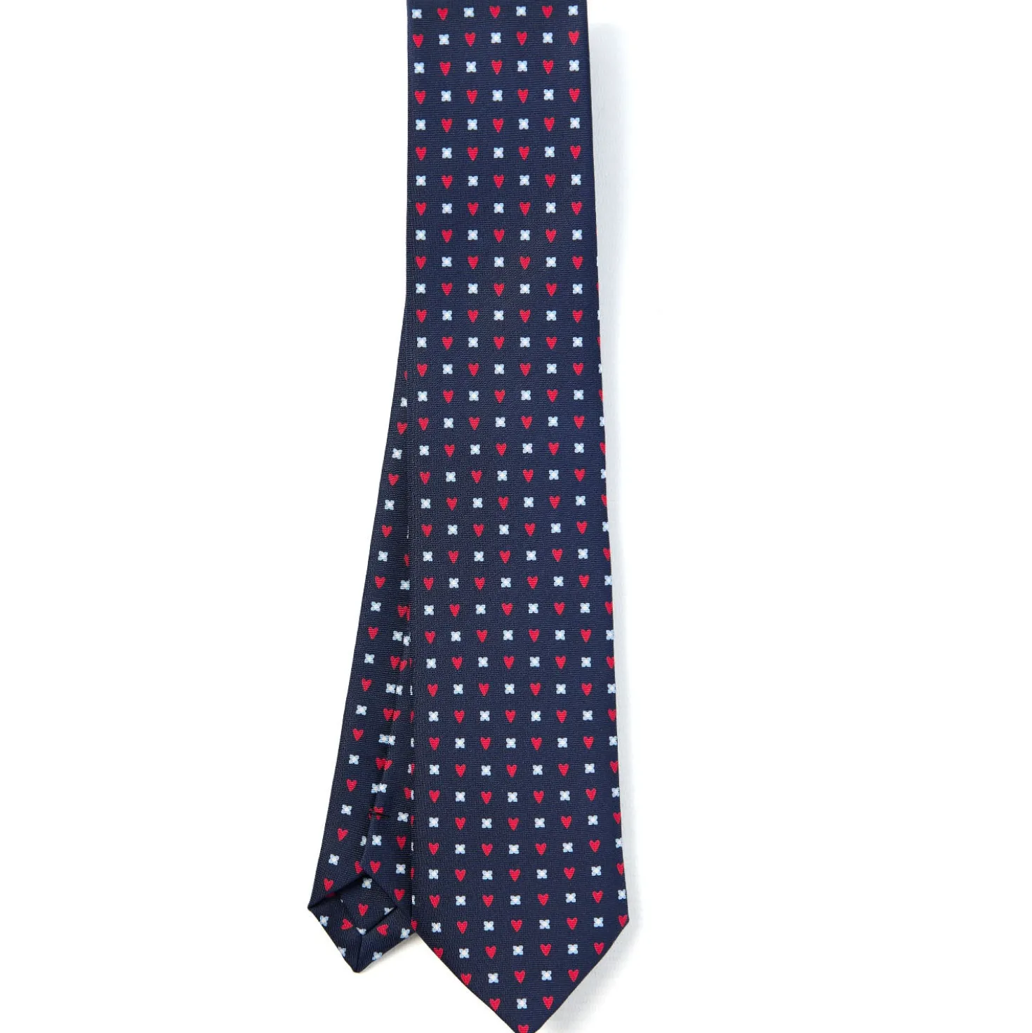 CRAVATTA SARTORIALE CLASSICA IN SETA BLU SCURO Collezione san valentino