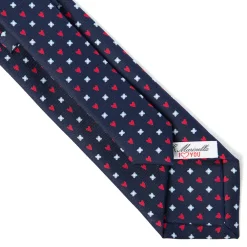 CRAVATTA SARTORIALE CLASSICA IN SETA BLU SCURO Collezione san valentino