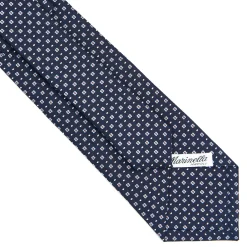 CRAVATTA SARTORIALE CLASSICA IN SETA BLU SCURO Microfantasia fiore