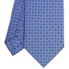 CRAVATTA SARTORIALE CLASSICA IN SETA AZZURRO POLVERE Microfantasia fiore