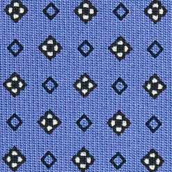 CRAVATTA SARTORIALE CLASSICA IN SETA AZZURRO POLVERE Microfantasia fiore
