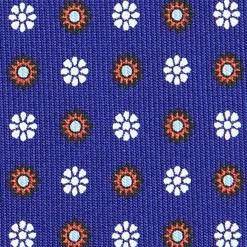CRAVATTA SARTORIALE CLASSICA IN SETA BLUETTE Microfantasia fiore
