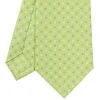 CRAVATTA SARTORIALE CLASSICA IN SETA VERDE CHIARO Microfantasia fiore
