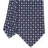 CRAVATTA SARTORIALE CLASSICA IN SETA BLU SCURO Microfantasia fiore