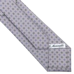 CRAVATTA SARTORIALE CLASSICA IN SETA GRIGIO CHIARO Microfantasia fiore