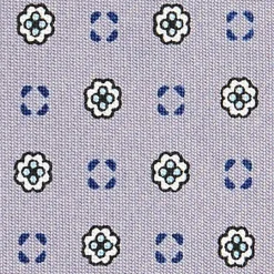 CRAVATTA SARTORIALE CLASSICA IN SETA GRIGIO CHIARO Microfantasia fiore