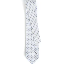 CRAVATTA SARTORIALE CLASSICA IN SETA BIANCA Microfantasia fiore