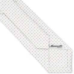 CRAVATTA SARTORIALE CLASSICA IN SETA BIANCA Microfantasia fiore