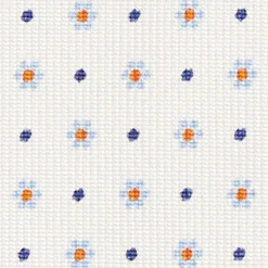 CRAVATTA SARTORIALE CLASSICA IN SETA BIANCA Microfantasia fiore