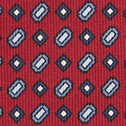CRAVATTA SARTORIALE CLASSICA IN SETA BORDEAUX Microfantasia fiore