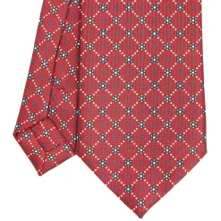 CRAVATTA SARTORIALE CLASSICA IN SETA BORDEAUX Microfantasia fiore