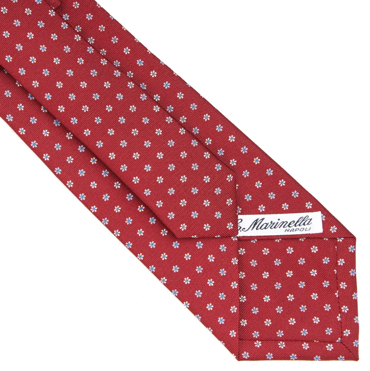 CRAVATTA SARTORIALE CLASSICA IN SETA BORDEAUX Microfantasia fiore