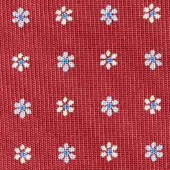 CRAVATTA SARTORIALE CLASSICA IN SETA BORDEAUX Microfantasia fiore