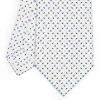 CRAVATTA SARTORIALE CLASSICA IN SETA BIANCA Microfantasia fiore