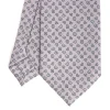 CRAVATTA SARTORIALE CLASSICA IN SETA GRIGIO CHIARO Microfantasia fiore