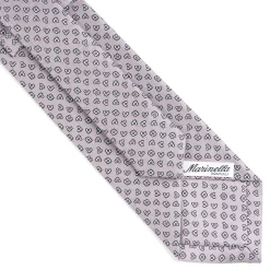 CRAVATTA SARTORIALE CLASSICA IN SETA GRIGIO CHIARO Microfantasia fiore