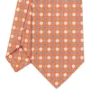 CRAVATTA SARTORIALE CLASSICA IN SETA ARANCIONE Microfantasia fiore