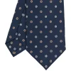 CRAVATTA SARTORIALE CLASSICA IN SETA BLU SCURO Microfantasia fiore