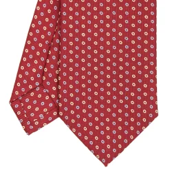 CRAVATTA SARTORIALE CLASSICA IN SETA BORDEAUX Macrofantasia fiore