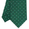 CRAVATTA SARTORIALE CLASSICA IN SETA VERDE OLIVA Microfantasia fiore