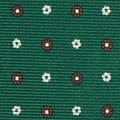 CRAVATTA SARTORIALE CLASSICA IN SETA VERDE OLIVA Microfantasia fiore