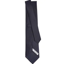 CRAVATTA SARTORIALE CLASSICA IN SETA BLU SCURO Pois