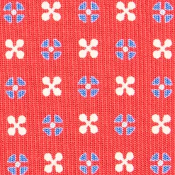 CRAVATTA SARTORIALE CLASSICA IN SETA ROSSA Microfantasia fiore
