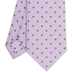 CRAVATTA SARTORIALE CLASSICA IN SETA LILLA Microfantasia fiore