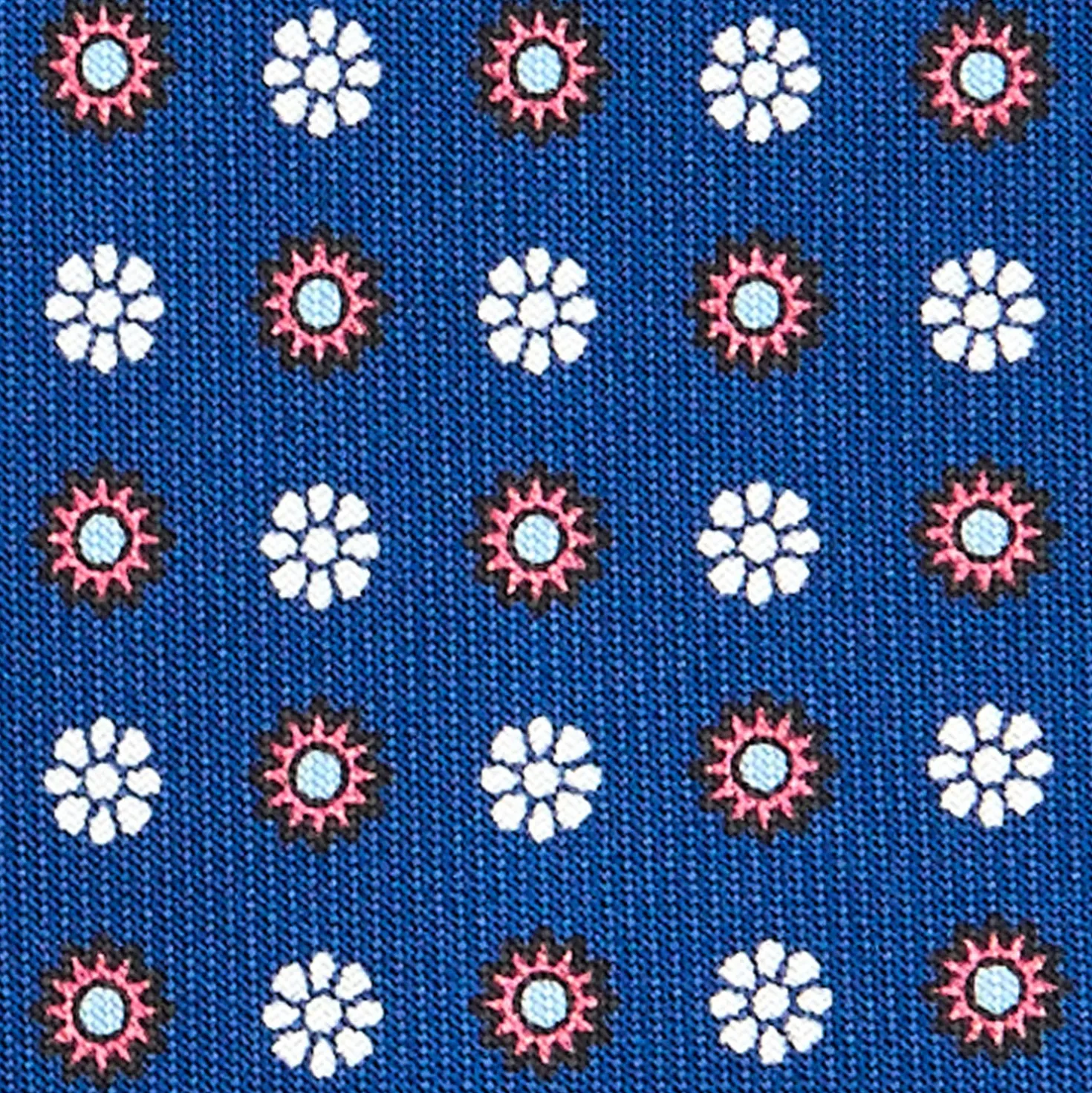 CRAVATTA SARTORIALE CLASSICA IN SETA BLU Microfantasia fiore