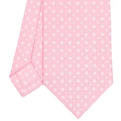 CRAVATTA SARTORIALE CLASSICA IN SETA ROSA Microfantasia fiore