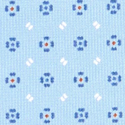 CRAVATTA SARTORIALE CLASSICA IN SETA AZZURRA Microfantasia fiore
