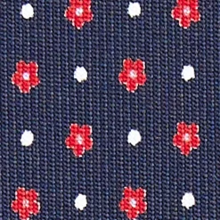 CRAVATTA SARTORIALE CLASSICA IN SETA BLU SCURO Microfantasia fiore