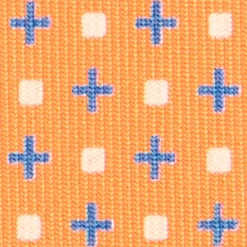 CRAVATTA SARTORIALE CLASSICA IN SETA ARANCIONE Microfantasia fiore