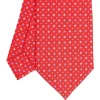 CRAVATTA SARTORIALE CLASSICA IN SETA ROSSA Microfantasia fiore