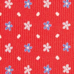 CRAVATTA SARTORIALE CLASSICA IN SETA ROSSA Microfantasia fiore